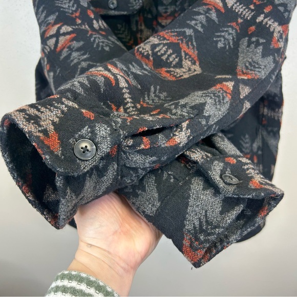 Jachs Mens L Black Gray Aztec Pattern Jacket Southwestern Ranch Cowboy Cabin - Picture 8 of 15